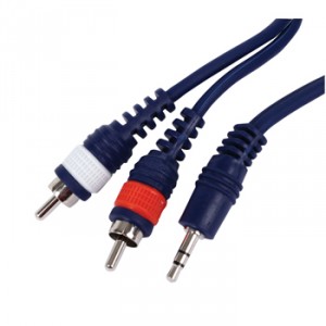Instrumentkabel stereo jack - 2 RCA mannelijk l/r 6,00 m